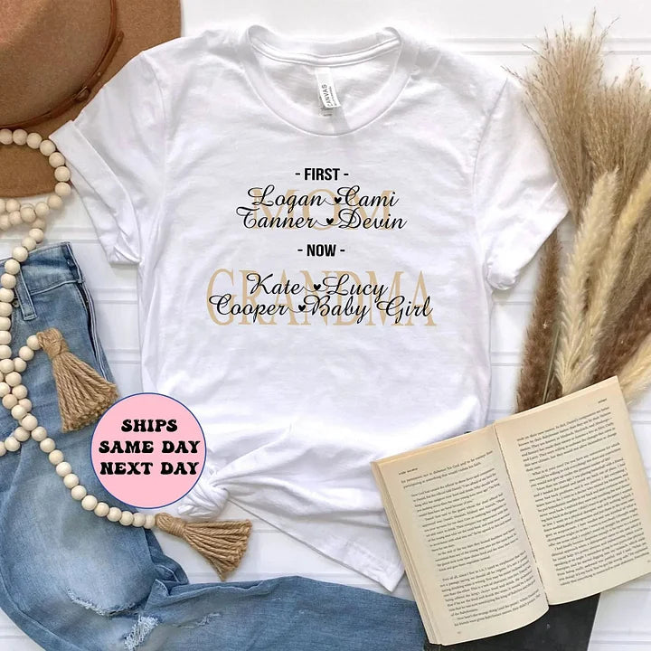 Personalisiertes Erste Mama Jetzt Oma Shirt Mama mit Kindernamen Sweatshirt