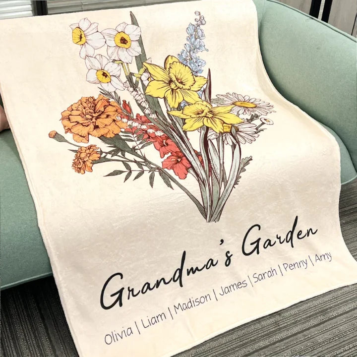 La manta de invierno personalizada de los hijos es el jardín de mamá