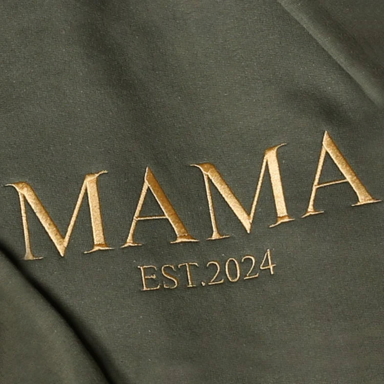 Sweatshirt brodé personnalisé pour maman, sweat à capuche brodé personnalisé pour maman, tenue pour nouvelle maman