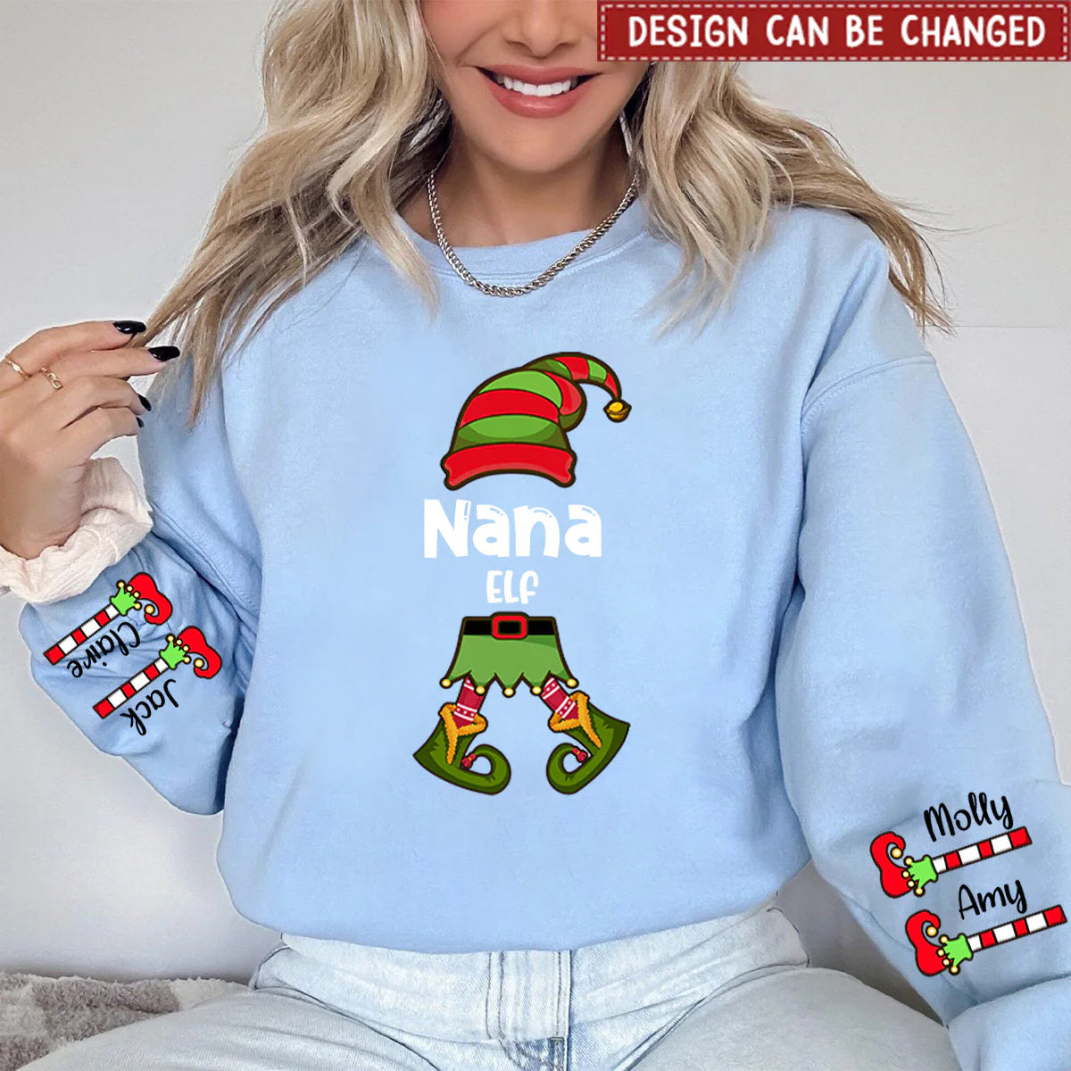Felpa Personalizzata Nana Elf - Buon Natale