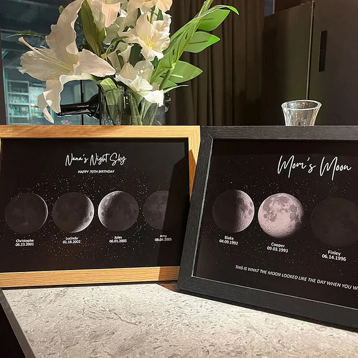 🎁Muttertagsgeschenk🌔Individueller Mond-Nachthimmel-Druck Familiengeschenk 