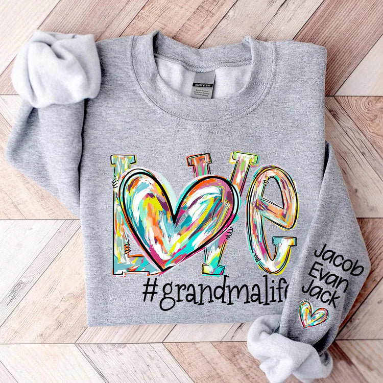 Sudadera Love Grandma and Mom Life Color Trend - Regalo para Mamá