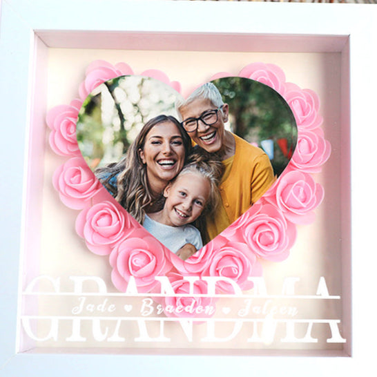 (Foto de mamá con nombre) Marco de flores personalizado con Sobre2 Escribe lo que quieres decirle a tu mamá