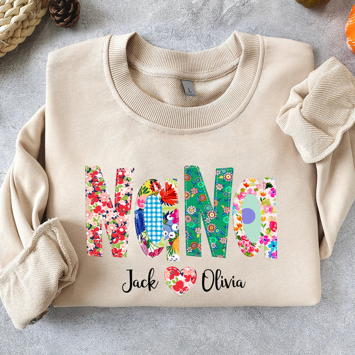 Sudadera personalizada de abuela con estampado de nietos - Regalo para mamá