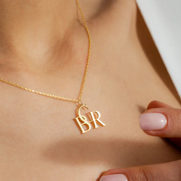 Personalized Interlocking Letters Necklace