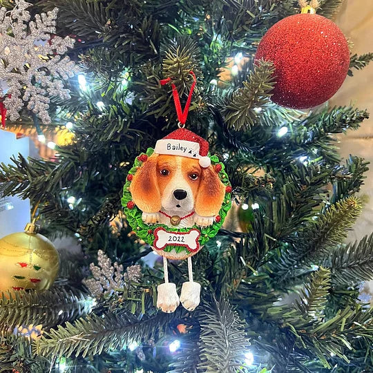 Decoraciones personalizadas para árbol de Navidad con yeso para mascotas, decoraciones hechas a mano para árbol de Navidad, decoraciones para perros