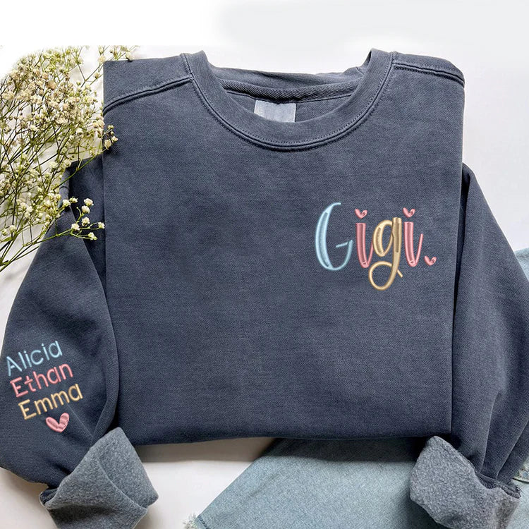 Besticktes Gigi Trend Sweatshirt - Geschenk für Mama, Papa, Oma, Opa