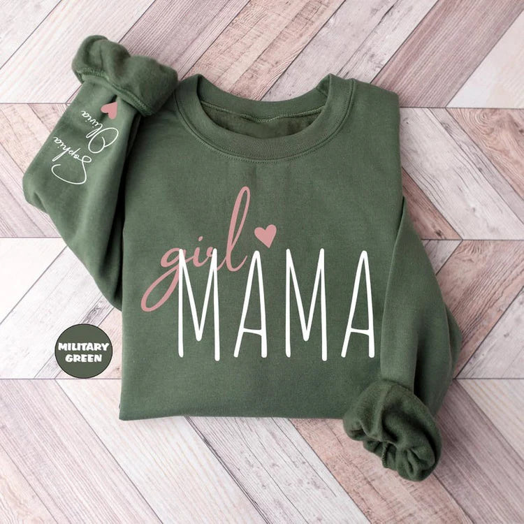 Sweatshirt personnalisé Girl Mama, Hoodie personnalisé Mom Of Girls, Nouvelle tenue Mama
