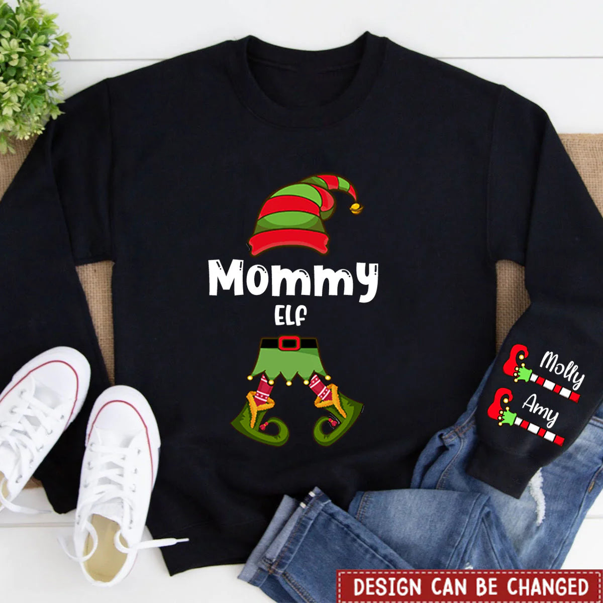 Felpa Personalizzata Nana Elf - Buon Natale