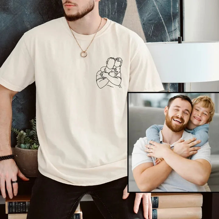 Personalisiertes Foto-Shirt für Papa, Vatertags-T-Shirt, personalisiertes Papa-Portrait-Shirt, Vatertagsgeschenke