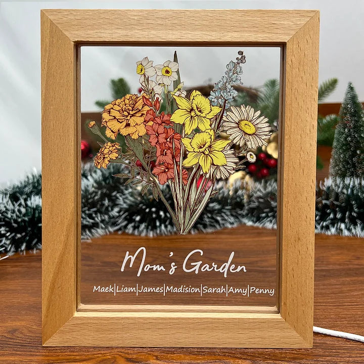 ⭐️Personalisierter Geburtsblumenstrauß mit Namen und LED-Licht 
