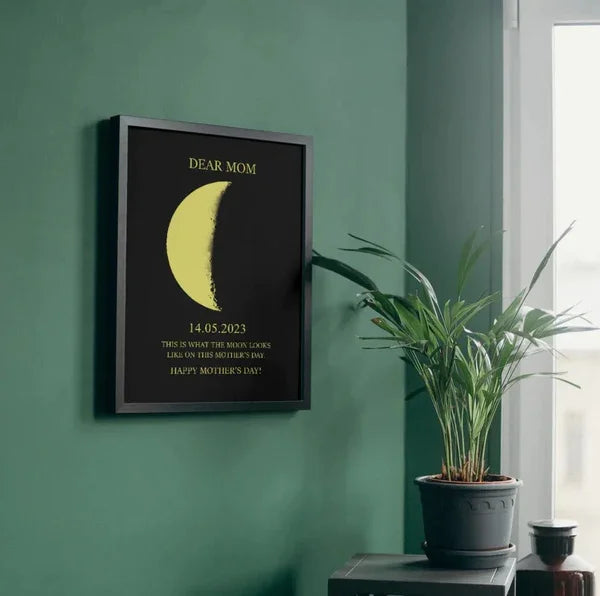 Marco personalizado de fase lunar con fecha de nacimiento, el mejor regalo para el Día de la Madre