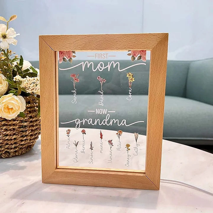 D'abord Maman Maintenant Grand-mère - Cadre Plaque Acrylique Personnalisé