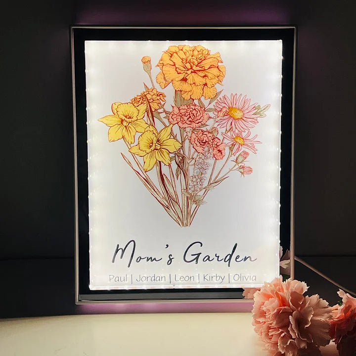 ✨Individueller Geburtsblumenstrauß-Nachtlichtspiegel
