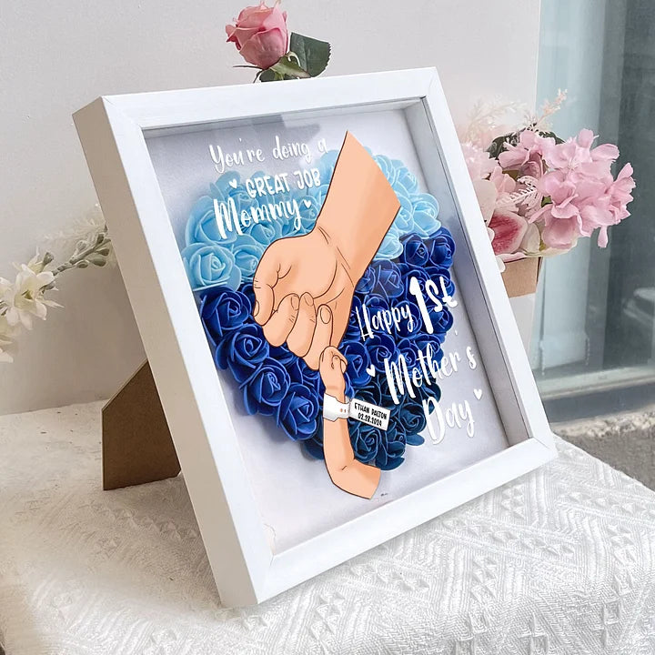 You're Doing A Great Job Mommy - Personalized Flower Shadow Box - Wonderful Gift for the Mother's Day!