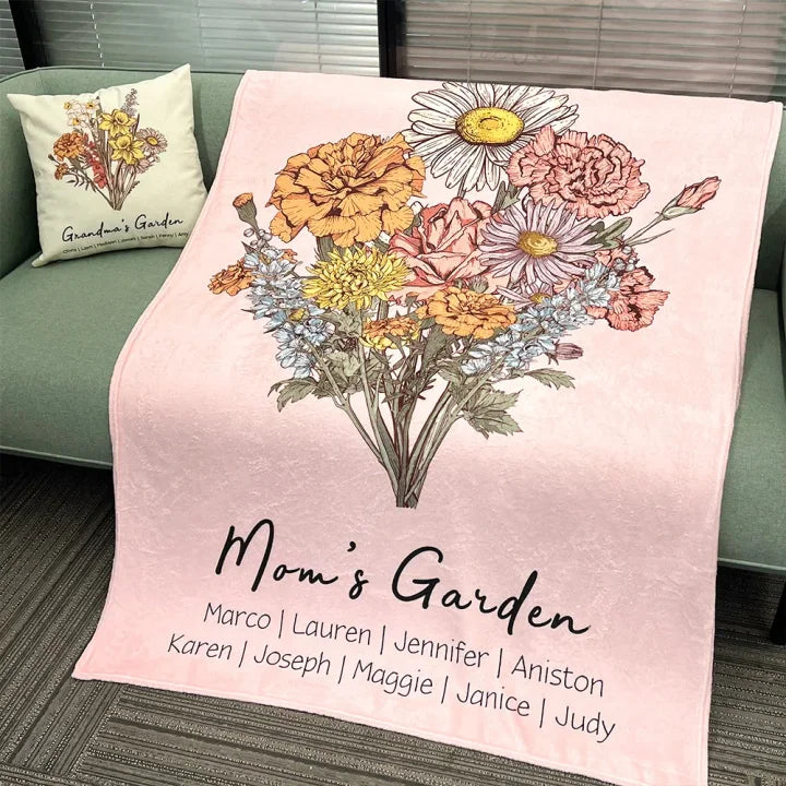 La manta de invierno personalizada de los hijos es el jardín de mamá
