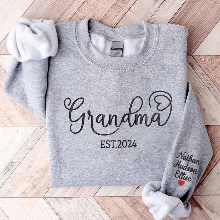 Sudadera bordada personalizada para abuela y niños