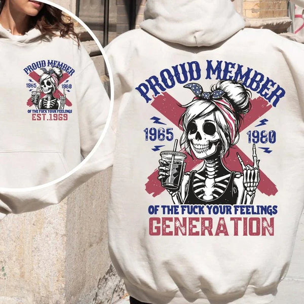 Proud Gen X Member Customize Year Shirt New Version Skull with Coffe Sweatshirt