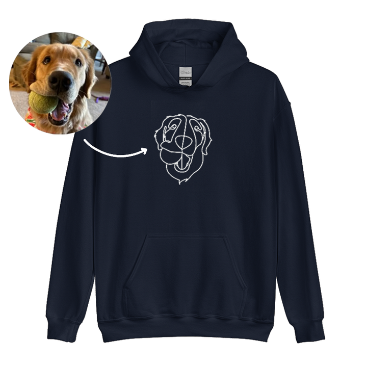 Sweat-shirt et sweat à capuche à col rond avec dessin linéaire brodé personnalisé