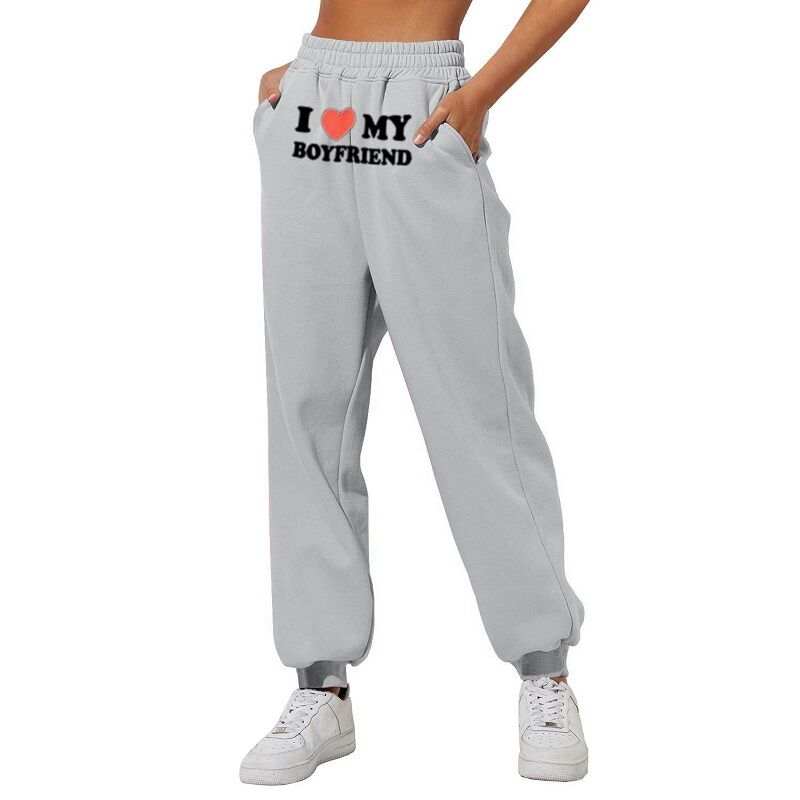 Pantalon personnalisé J'aime mon petit ami avec motif cœur Cadeau de la Saint-Valentin pour amoureux