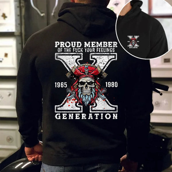 Custom Est Year On Chest Generation X Skull Design Sweatshirt Hoodie T shirt