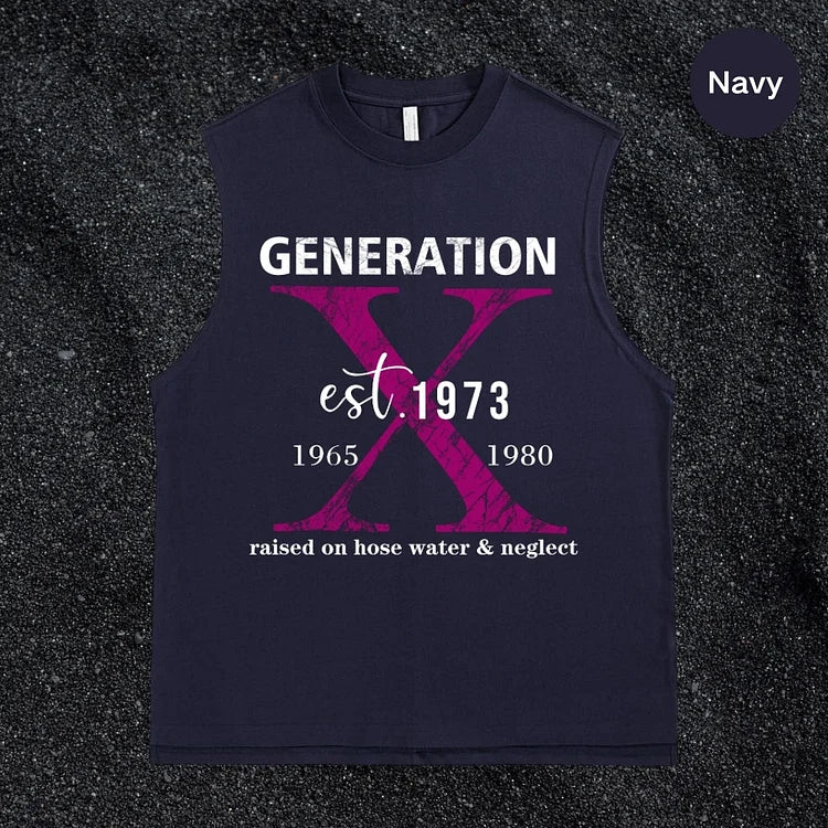 Débardeur GenX | Rose personnalisée X EST personnalisée pour la génération 1965-1980
