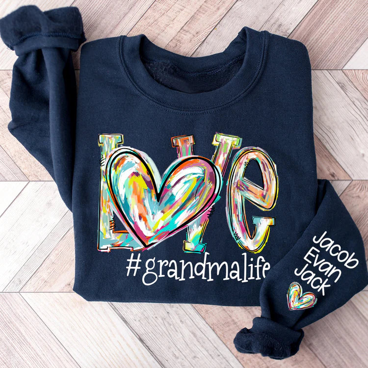 Sudadera Love Grandma and Mom Life Color Trend - Regalo para Mamá