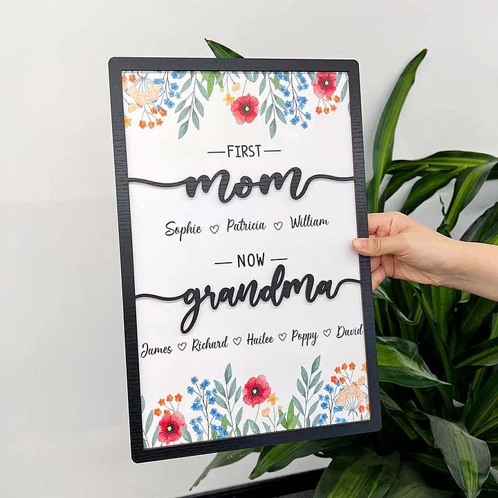 Erst Mama, jetzt Oma – Personalisierter Namensrahmen für die Familie