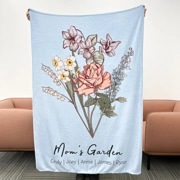 La manta de invierno personalizada de los hijos es el jardín de mamá