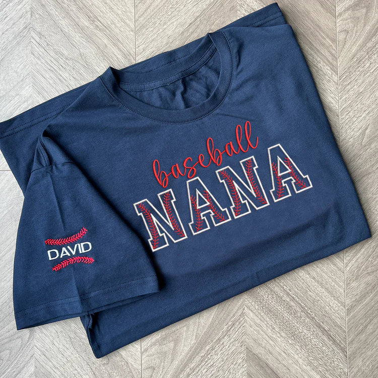 Benutzerdefinierte bestickte Nana Baseball T-Shirt Hoodie Crewneck für Muttertag Mama Oma