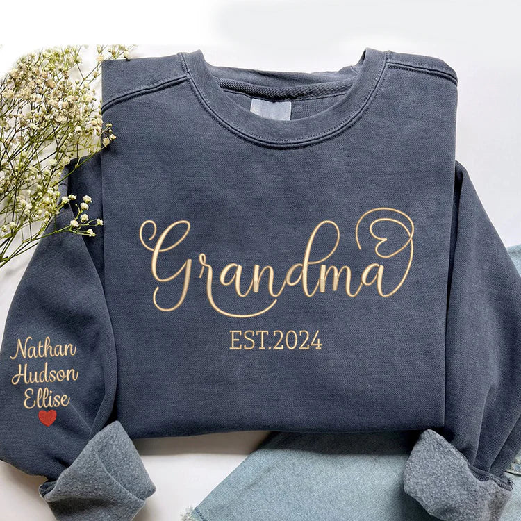 Sudadera bordada personalizada para abuela y niños