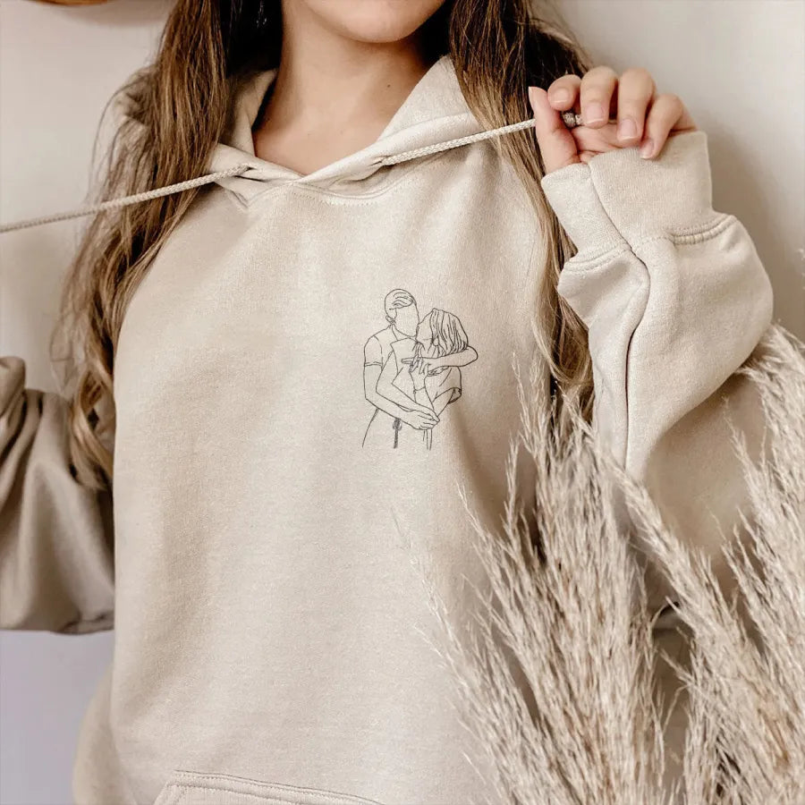 Personalisiertes Portrait vom Foto Sweatshirt Hoodie