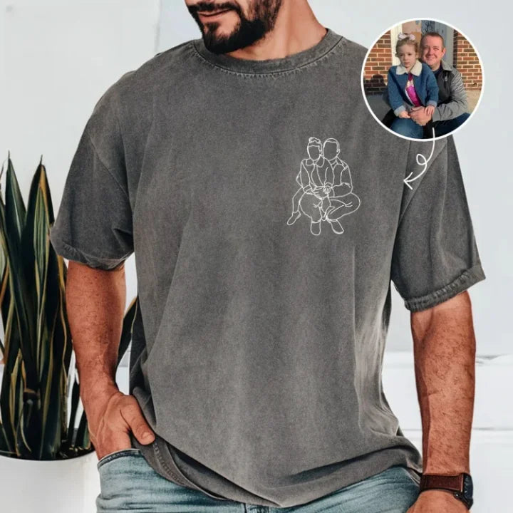 Personalisiertes Foto-Shirt für Papa, Vatertags-T-Shirt, personalisiertes Papa-Portrait-Shirt, Vatertagsgeschenke