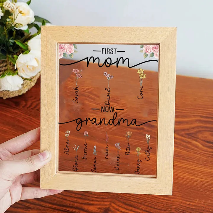D'abord Maman Maintenant Grand-mère - Cadre Plaque Acrylique Personnalisé
