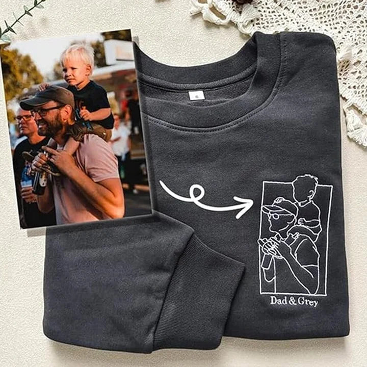 Besticktes Sweatshirt mit benutzerdefiniertem Foto, Geschenk zum Muttertag, Vatertag