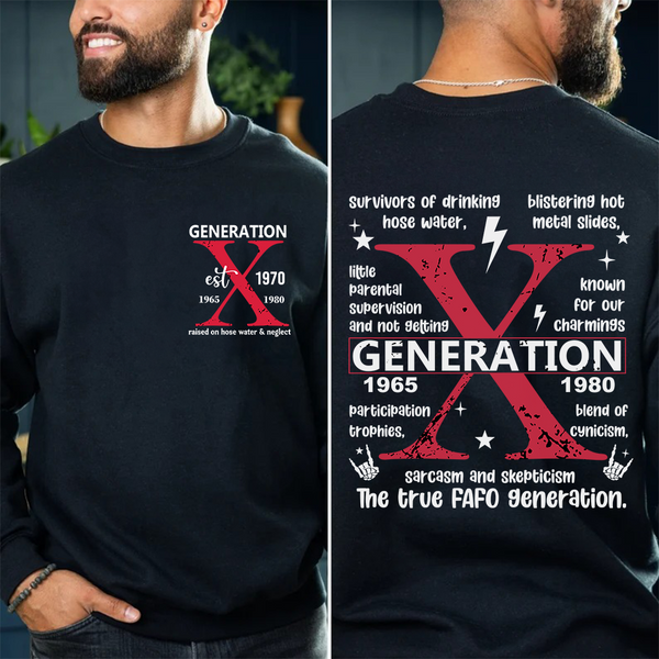 Custom Generation X T-shirt with birth year on chest