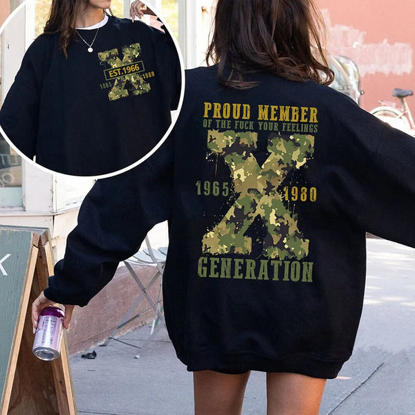 Custom Year Two-side Print Generation X Camflauge Sweatshirt