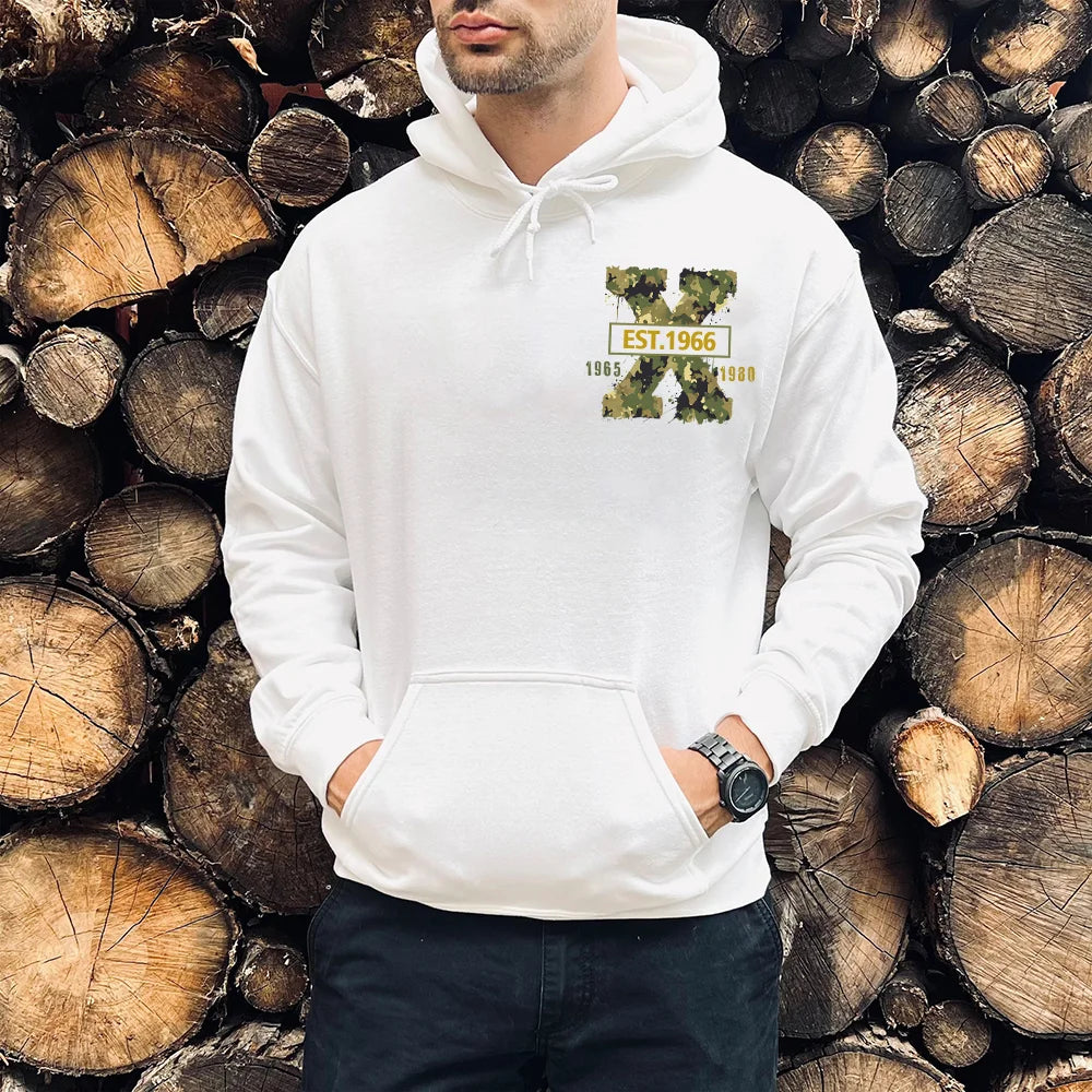 Generation X Camflauge Sweatshirt mit beidseitigem Aufdruck für das kundenspezifische Jahr