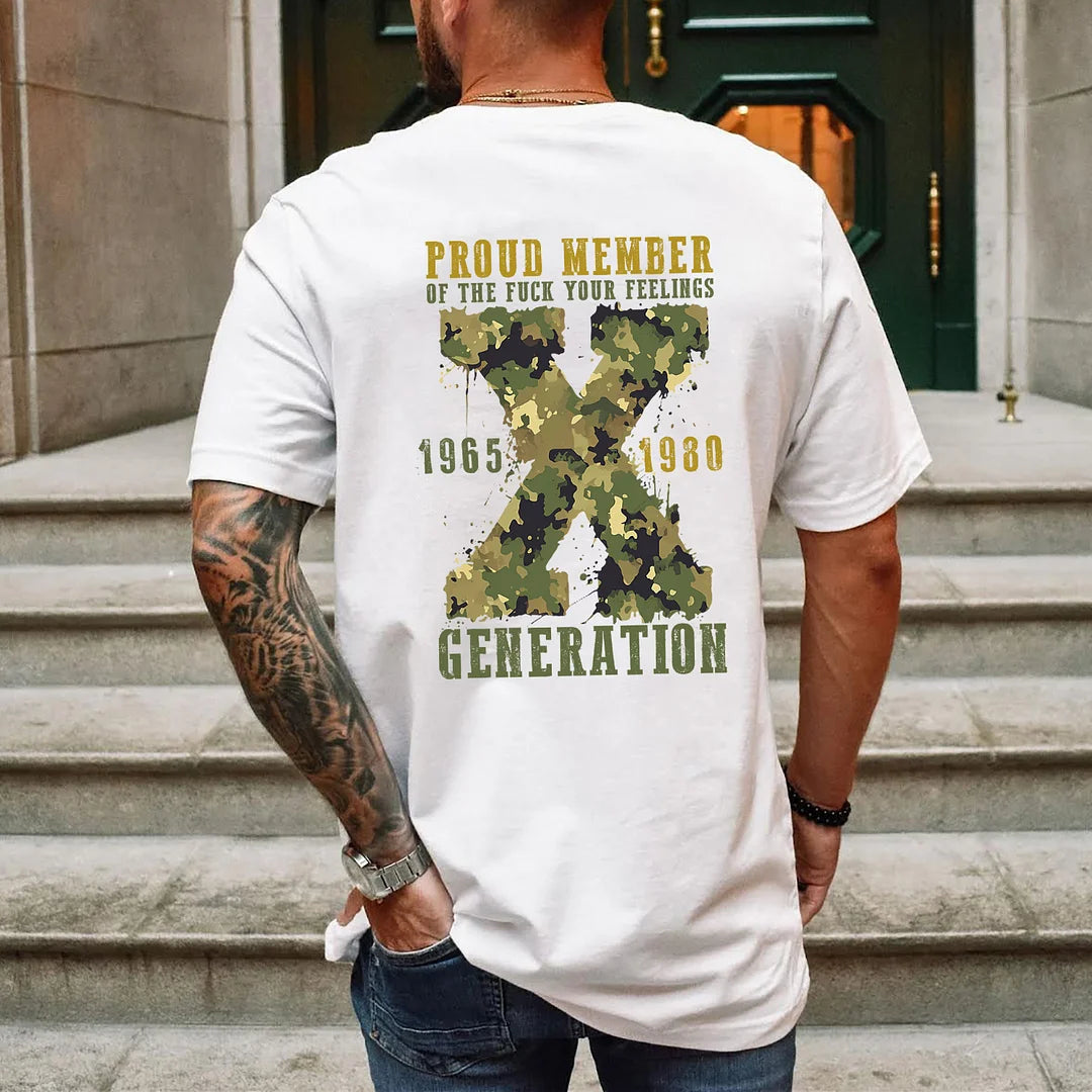 Generation X Camflauge Sweatshirt mit beidseitigem Aufdruck für das kundenspezifische Jahr
