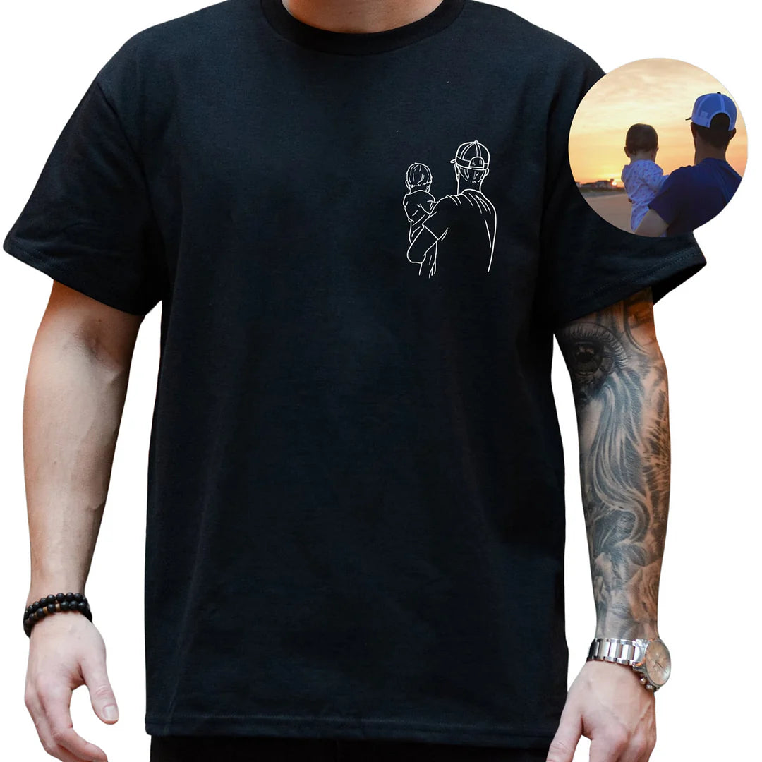 Papá y yo - Camiseta/Sudadera con retrato fotográfico personalizado - Regalo para papá