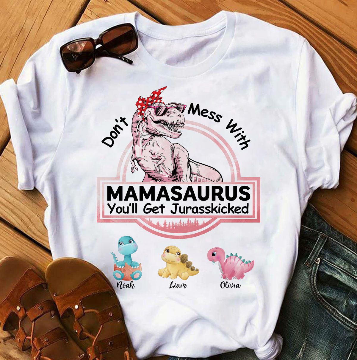 No te metas con Mamasaurus - Camiseta/Sudadera personalizada para mamá
