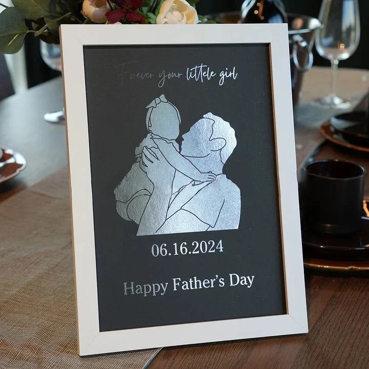 Regalo del Día del Padre con impresión personalizada de texto y foto en foil
