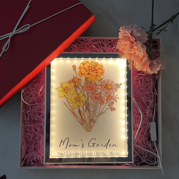 ✨Individueller Geburtsblumenstrauß-Nachtlichtspiegel