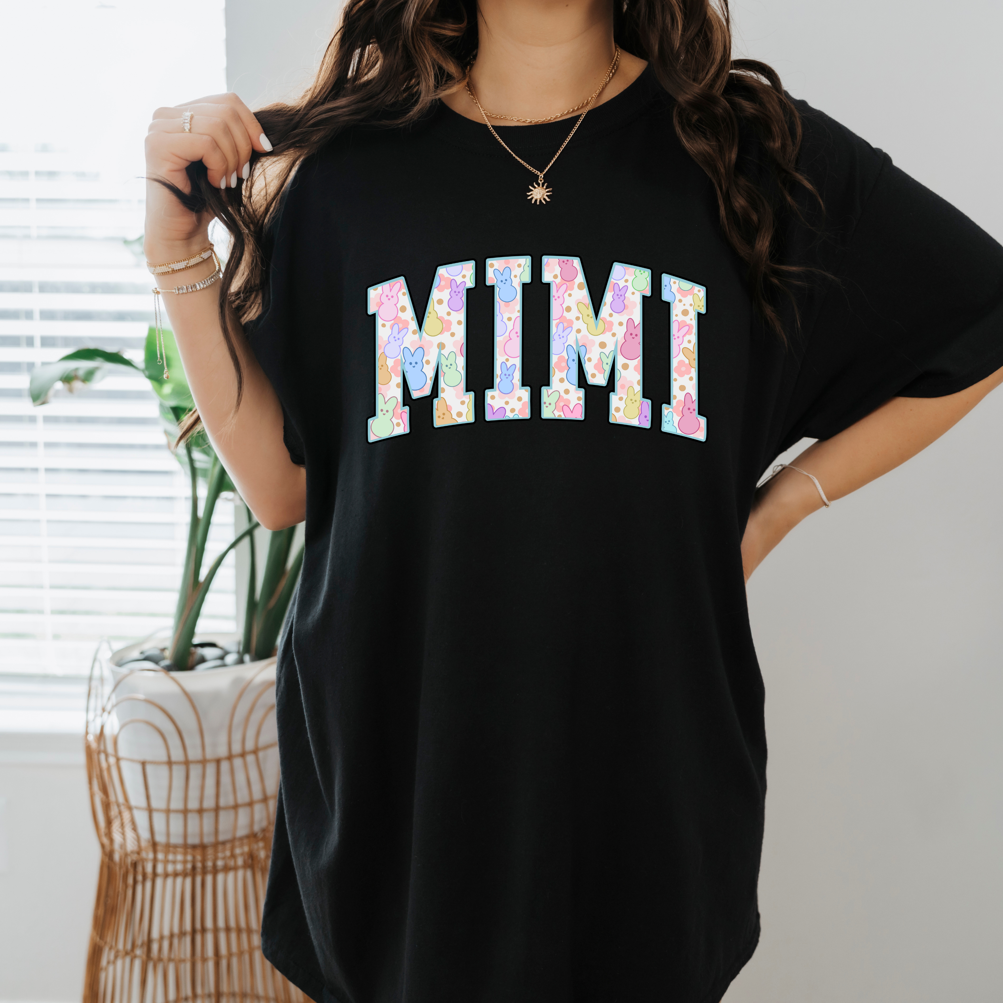 T-shirt/sweatshirt avec lettres personnalisées de lapin de Pâques