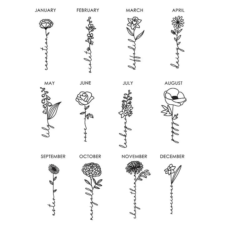 Personalisierte Mamas Gartenfliese mit Geburtsblumen und Namen