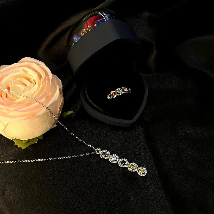 Collier Infini Pierre de Naissance Cadeau pour Maman Grand-mère Maman