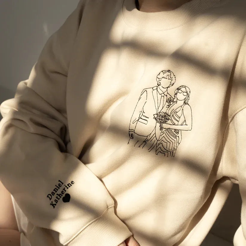 Personalisiertes Portrait vom Foto Sweatshirt Hoodie