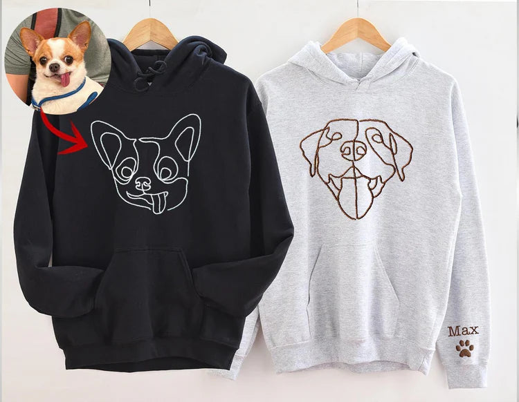 Sweat à capuche personnalisé brodé pour chien, sweat pour animal de compagnie, pull maman de chien, sweat à capuche unisexe brodé, cadeaux personnalisés pour les amoureuses des chiens maman grand-mère - Fête des Mères