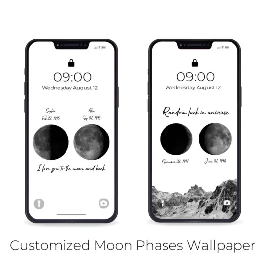 🌔Marco de luz LED con fases lunares personalizadas para el nacimiento para Mamá, Abuela, Mamita, Día de la Madre