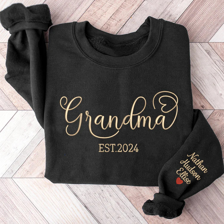 Sudadera bordada personalizada para abuela y niños